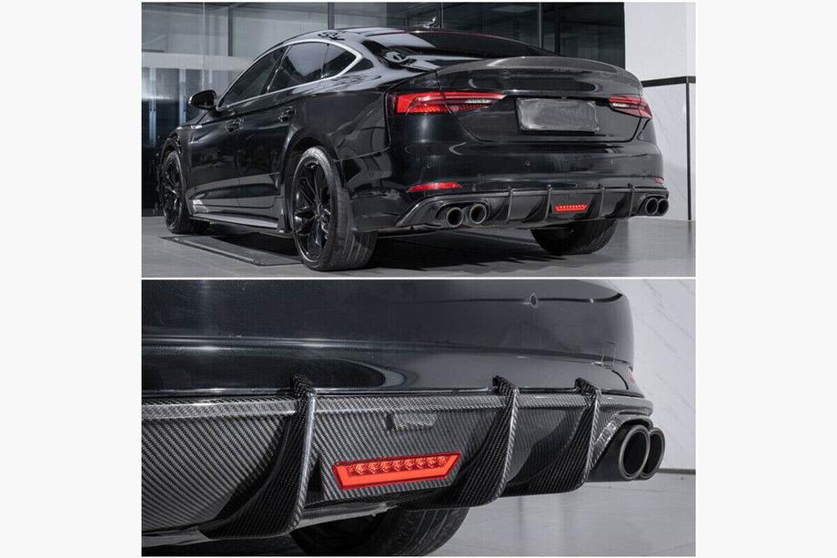 Audi A5 2016–2025 Difúzor zadného nárazníka V1 (pre S-Line 2016-2020, karbón) Fotografia 5