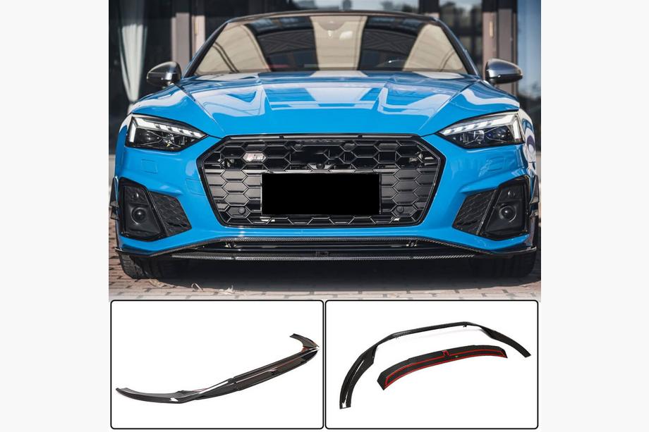 Audi A5 2016–2025 Lip spojler predného nárazníka Lip V1 (pre S-Line 2021-2025, karbón) Image