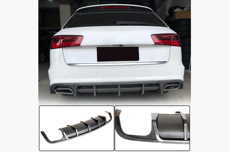 Audi A6 C7 2011–2017 Difúzor zadného nárazníka (pre S-Line Avant 2014-2018, Carbon) Image