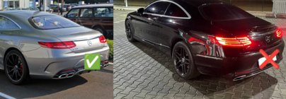 Mercedes S-class C217 Coupé 2014–2020 Zadný difúzor s koncovkami výfuku Silver (2018-2020) fotografia 4