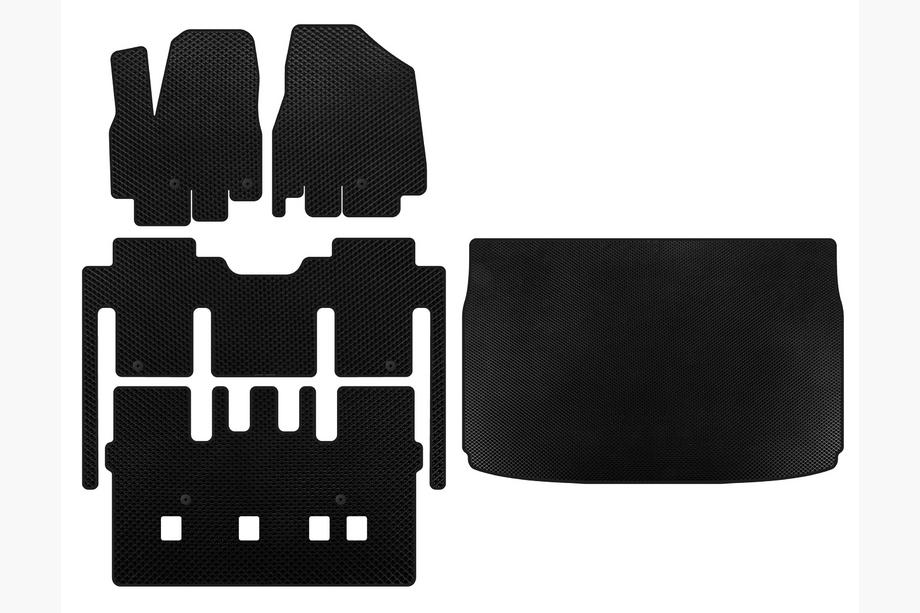 Kia Sedona 2014–2020 EVA autokoberce (kompletný set do interiéru, 8-miestne, čierne) Image