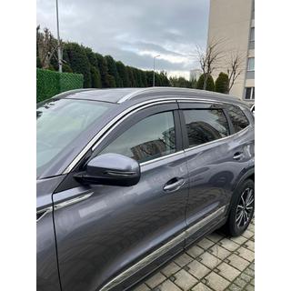 Okenné veterné deflektory s chrómovou lištou (4 ks, Sunplex Steinless)