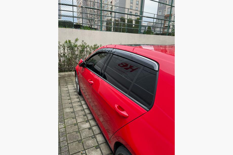 Volkswagen Golf 6 2008–2014 Okenné deflektory s chrómovou lištou HB (4 ks, Sunplex Steinless) Image