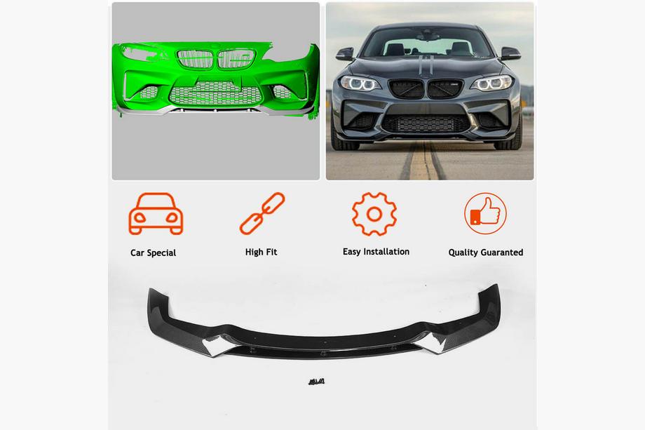 BMW 2. séria F22/F23 2014–2021 Predný lip spojler nárazníka Carbon V6 (pre F87) Fotografia 3