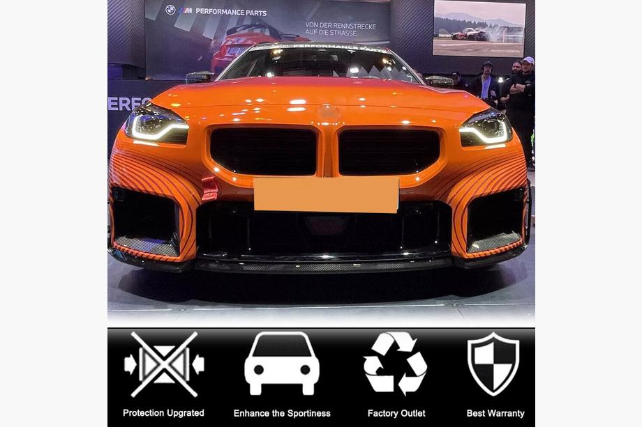 BMW 2. séria G42 2021– Predný lip spoiler na nárazník Carbon V2 (pre G87) Fotografia 8