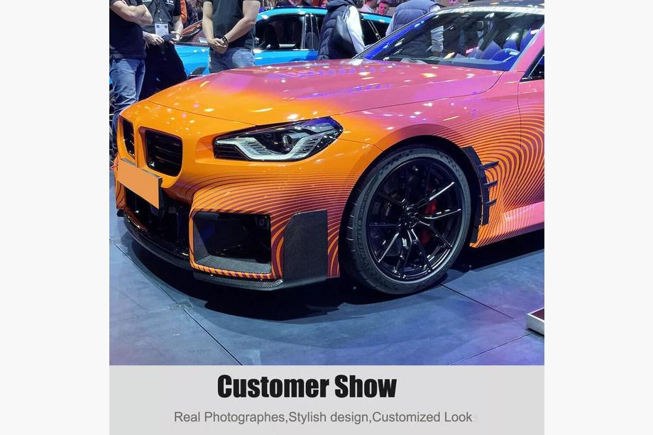 BMW 2. séria G42 2021– Predný lip spoiler na nárazník Carbon V2 (pre G87) Fotografia 10
