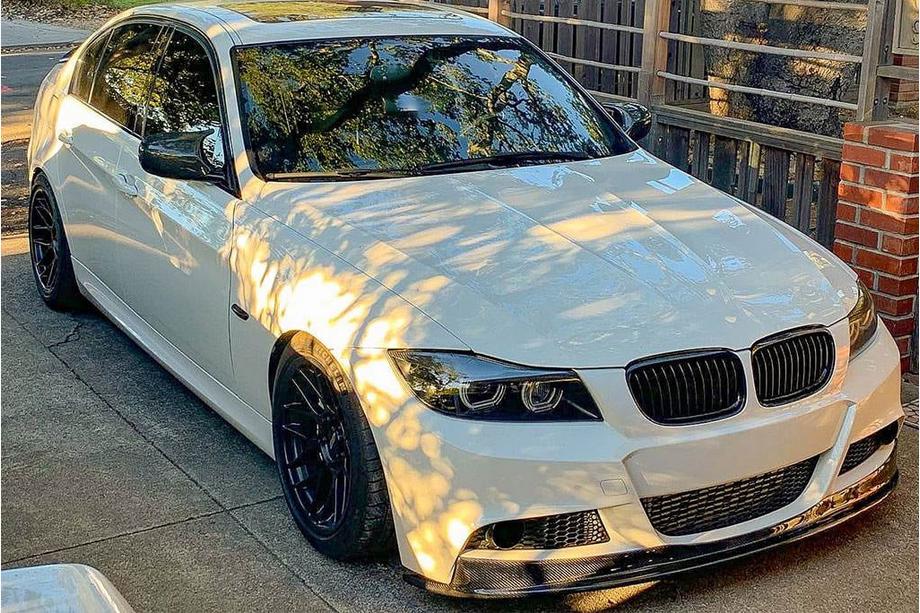 BMW 3 rad E90/E91 2005–2011 Lip spojler na predný nárazník (pre E90 M-Sport 2008-2011, karbón) Fotografia 4