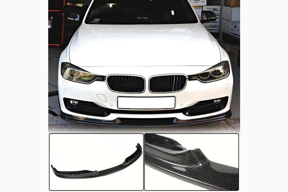 BMW rad 3 F30/F31 2012–2019 Lip spojler na predný nárazník (pre F30 Base 2012-2015, karbón) Fotografia 1