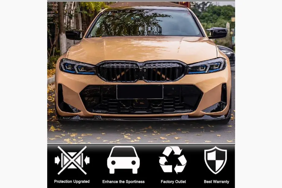BMW 3. rad G20/G21 2018– Predný lip na nárazník Lip V2 (pre M-Sport 2022+, karbón) Fotografia 2