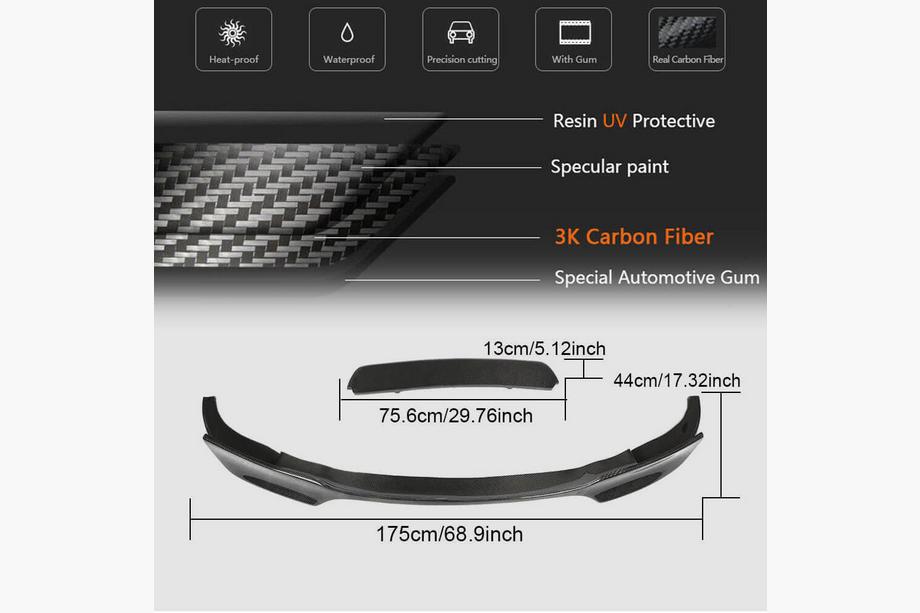 BMW 5. rad F10/F11 2010–2016 Predný lip nárazníka Lip V1 (pre F10 M5, karbón) Fotografia 5