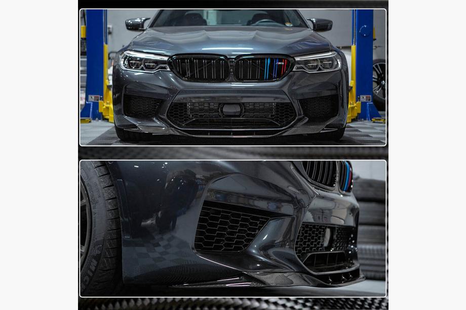 BMW 5. rad G30/G31 2017–2023 FRP V5 lip na predný nárazník (pre M5 2017-2020) Fotografia 5