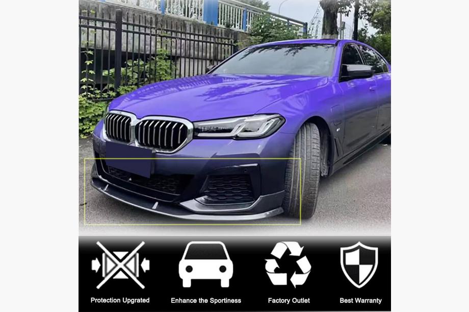 BMW 5. rad G30/G31 2017–2023 Predný lip nárazníka Lip V1 (pre M-Sport 2021-2024, karbón) Fotografia 2