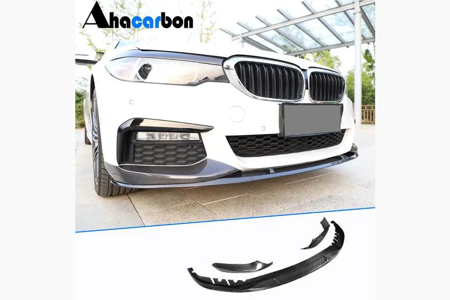 BMW 5. rad G30/G31 2017–2023 Predný nárazníkový lip spojler Lip V6 (pre M-Sport 2017-2020, karbón) Fotografia 1