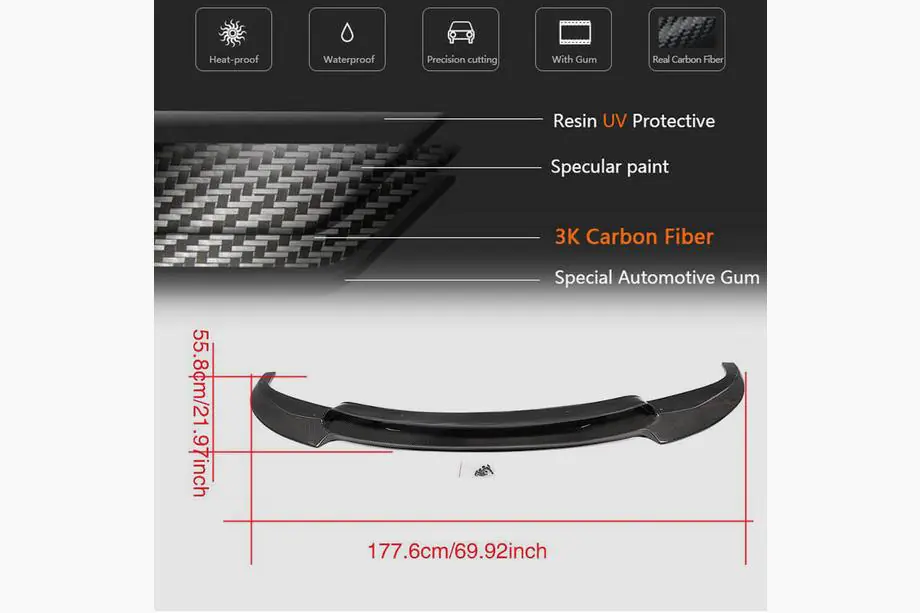 BMW 6. séria F12/F13/F06 2011–2018 Predný nárazníkový lip Lip V1 (pre M6, karbón) Fotografia 6