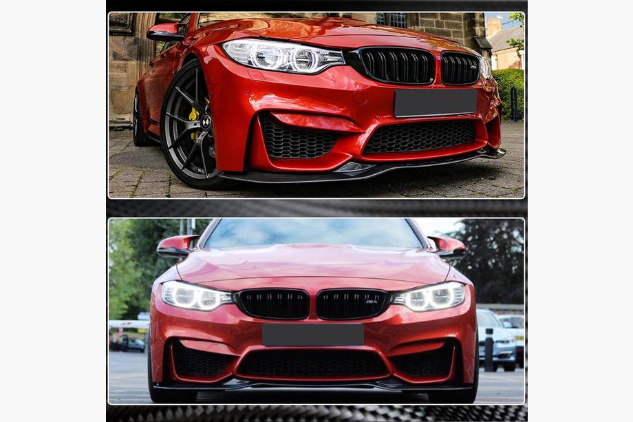 BMW 4 séria F32/F33/F36 2012–2020 Lip spojler predného nárazníka Lip V9 (pre F82/F83, karbón) Fotografia 3