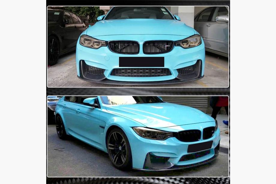 BMW rad 3 F30/F31 2012–2019 Líšta predného nárazníka FRP V15 (pre F80) Fotografia 4