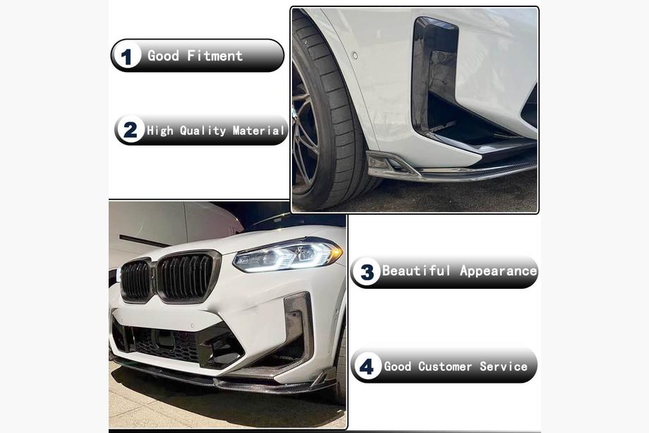 BMW X3 G01 2018– Lip spojler predného nárazníka (pre F97 2022-2024, karbón) Fotografia 3