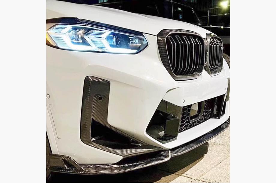 BMW X4 G02 2018– Lip spojler predného nárazníka (pre F98 2022-2025, karbón) Fotografia 1
