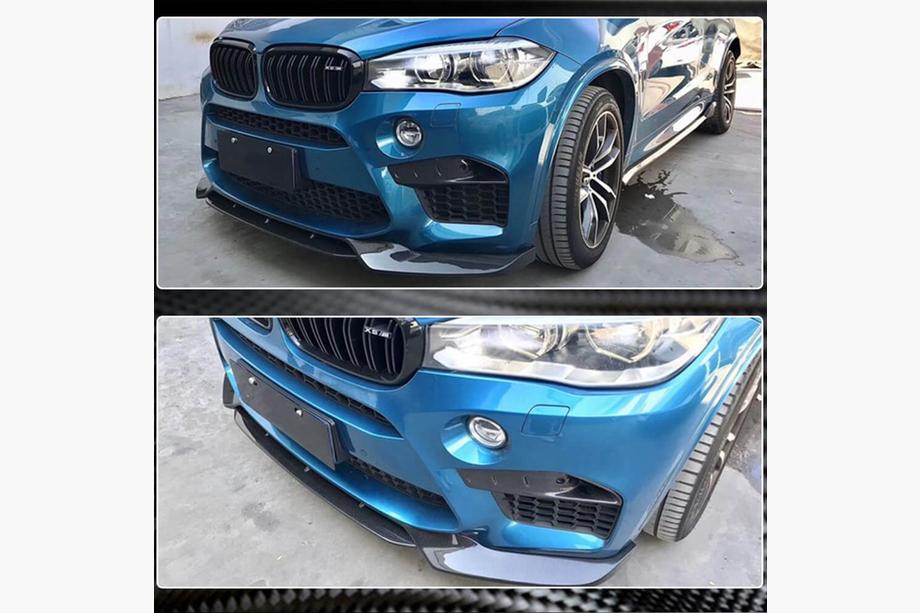 BMW X6 F16 2014–2019 Lip spojler predného nárazníka Lip V1 (pre F86, karbón) Fotografia 4