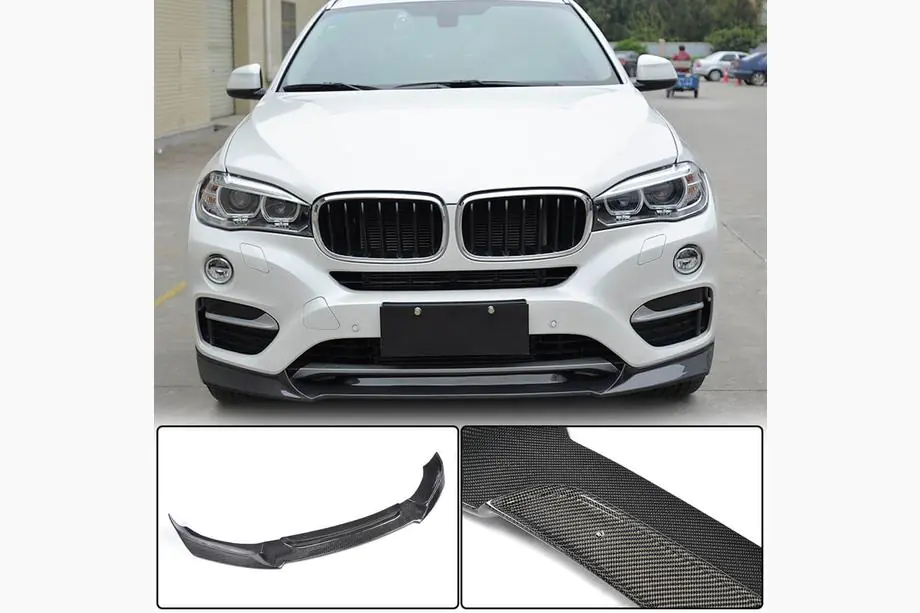 BMW X6 F16 2014–2019 Predný nárazníkový lip spojler Lip V1 (pre Base, Carbon) Image