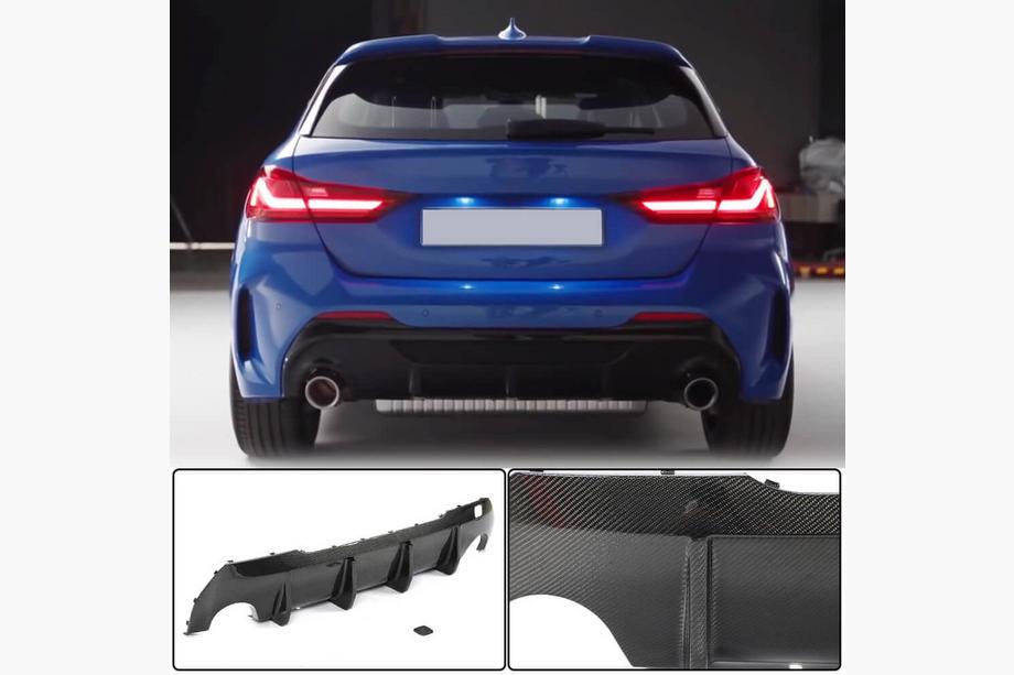 BMW 1. séria F40 2019–2024 Difúzor zadného nárazníka (pre M-Sport, karbón) Fotografia 1