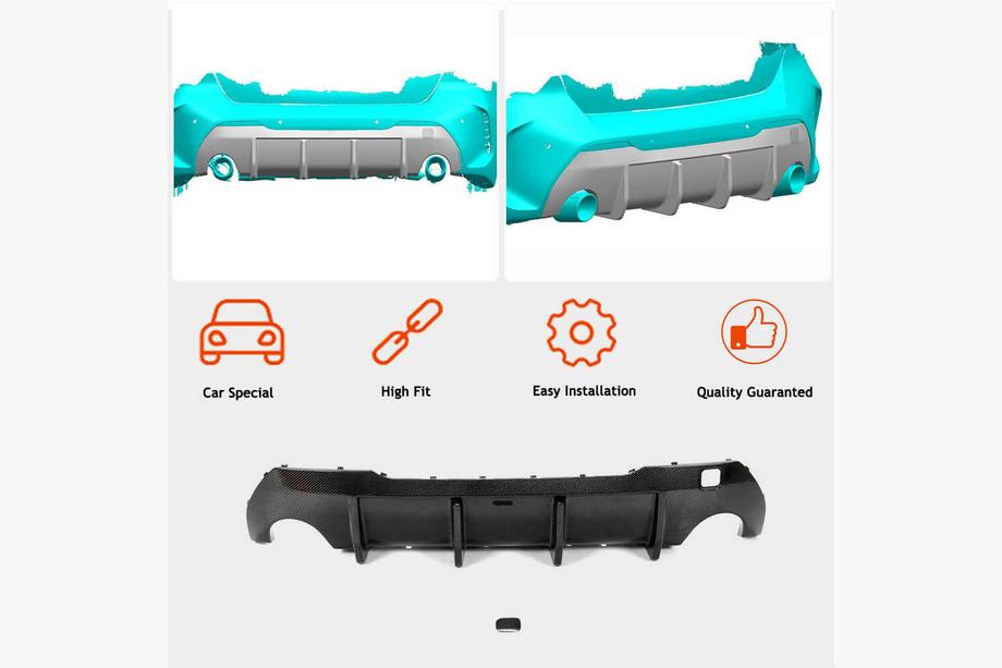 BMW 1. séria F40 2019–2024 Difúzor zadného nárazníka (pre M-Sport, karbón) Fotografia 2