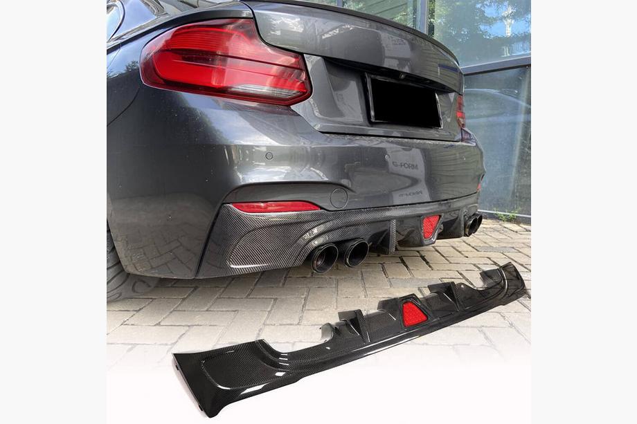 BMW 2. séria F22/F23 2014–2021 Difúzor zadného nárazníka V2 (pre F22/F23 M-Sport, karbón) Fotografia 1