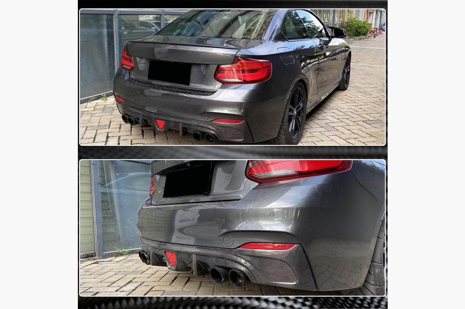 BMW 2. séria F22/F23 2014–2021 Difúzor zadného nárazníka V2 (pre F22/F23 M-Sport, karbón) Fotografia 4