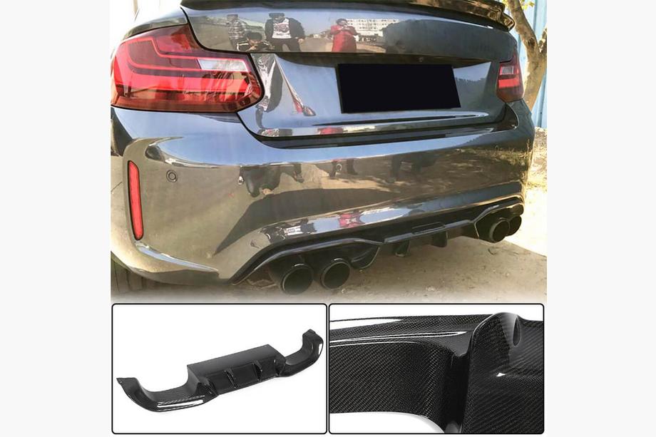 BMW 2. séria F22/F23 2014–2021 Difúzor zadného nárazníka V4 (pre F87 M2/M2С, karbón) Fotografia 1