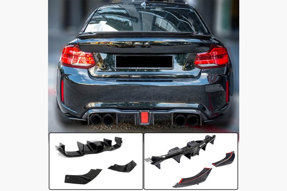 BMW 2. séria F22/F23 2014–2021 V8 difúzor zadného nárazníka (pre F87 M2/M2C, carbon) Image