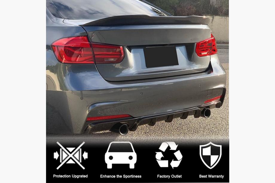 BMW rad 3 F30/F31 2012–2019 Difúzor zadného nárazníka V1 (pre F30 M-Sport, karbon) Fotografia 3