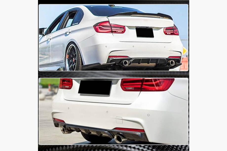 BMW rad 3 F30/F31 2012–2019 Difúzor zadného nárazníka V1 (pre F30 M-Sport, karbon) Fotografia 4