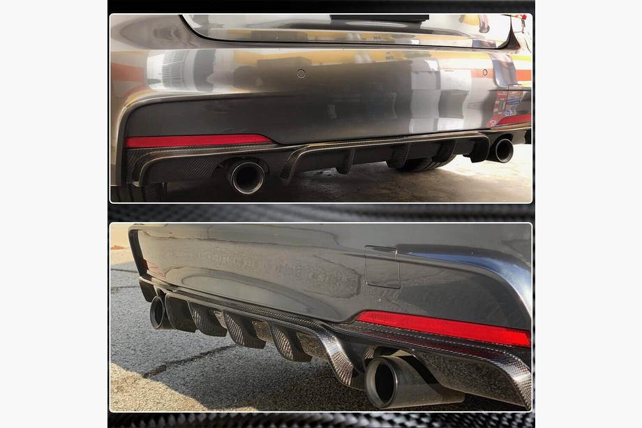 BMW rad 3 F30/F31 2012–2019 Difúzor zadného nárazníka V1 (pre F30 M-Sport, karbon) Fotografia 5