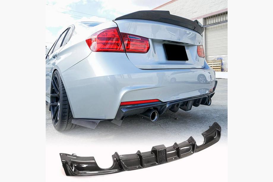 BMW rad 3 F30/F31 2012–2019 Difúzor zadného nárazníka V2 (pre F30 M-Sport, karbón) Fotografia 1
