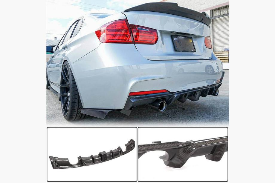 BMW rad 3 F30/F31 2012–2019 Difúzor zadného nárazníka V2 (pre F30 M-Sport, karbón) Fotografia 14
