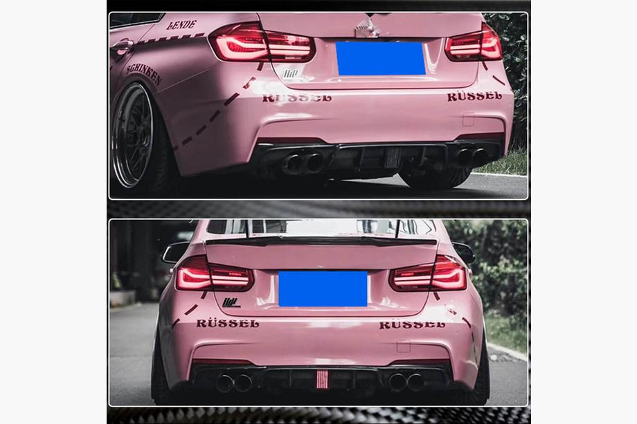 BMW rad 3 F30/F31 2012–2019 Difúzor zadného nárazníka V2 (pre F30 M-Sport, karbón) Fotografia 17