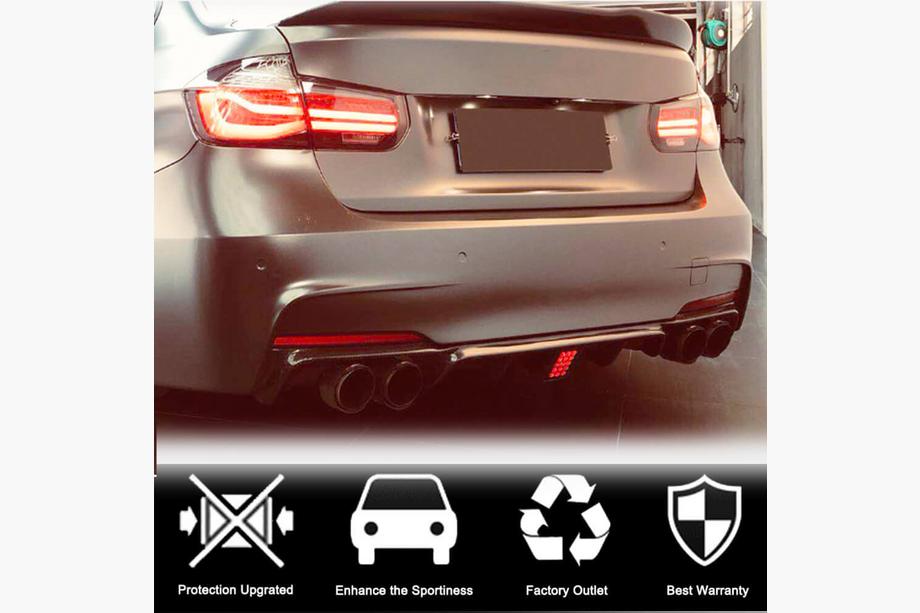 BMW rad 3 F30/F31 2012–2019 Difúzor zadného nárazníka V2 (pre F30 M-Sport, karbón) Fotografia 18