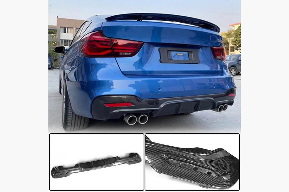 BMW 3. séria F34 2013–2020 Difúzor zadného nárazníka V4 (pre M-Sport, karbón) Fotografia 1