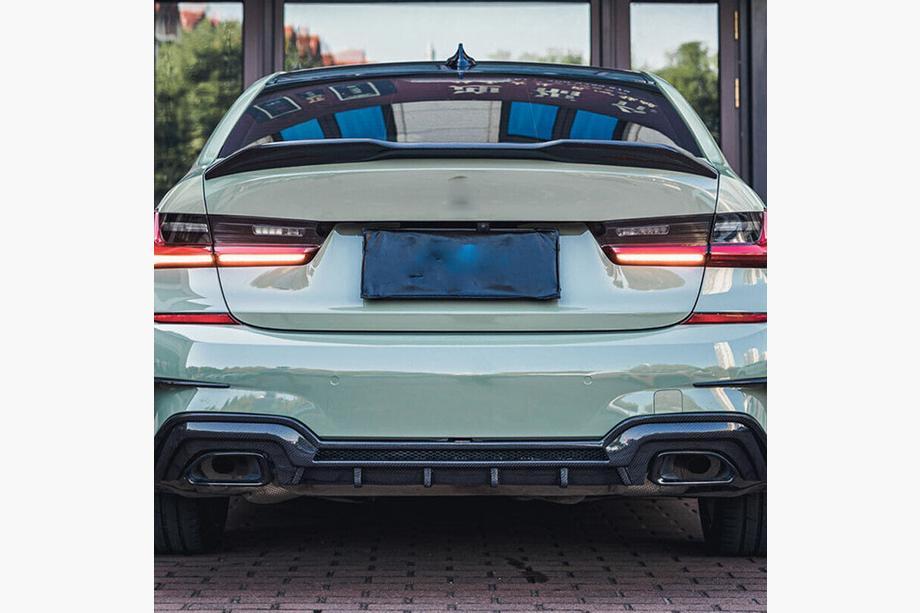 BMW 3. rad G20/G21 2018– Difúzor zadného nárazníka V2 (pre M-Sport 2018-2022, karbón) Fotografia 5