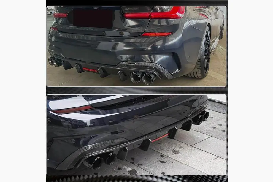BMW 3. rad G20/G21 2018– Difúzor zadného nárazníka V6 (pre M-Sport 2018-2022, karbón) Fotografia 6