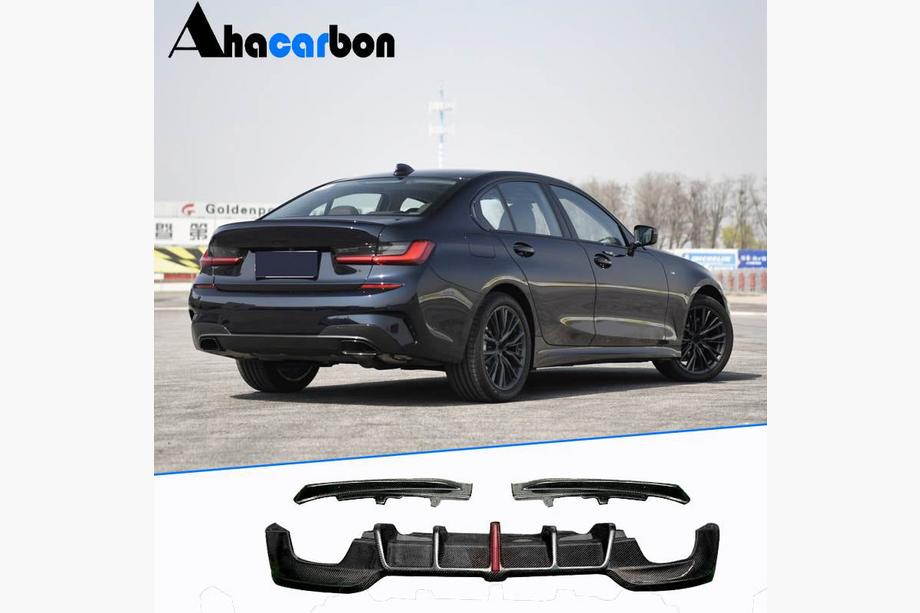 BMW 3. rad G20/G21 2018– Difúzor zadného nárazníka V3 (pre M-Sport 2018-2022, karbón) Fotografia 1