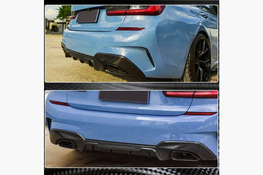 BMW 3. rad G20/G21 2018– Difúzor zadného nárazníka (pre M340i 2018-2022, karbón) Fotografia 3