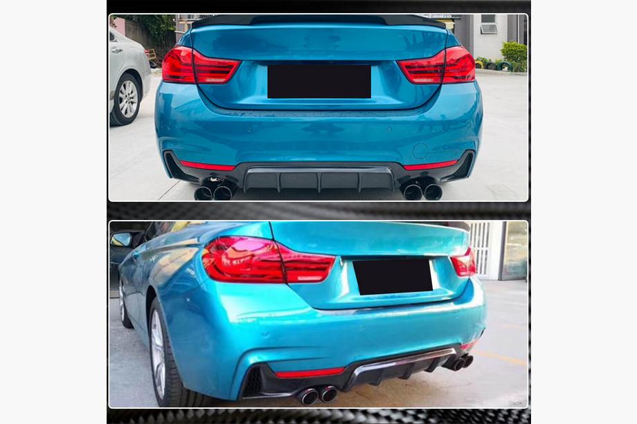 BMW 4 séria F32/F33/F36 2012–2020 Difúzor zadného nárazníka V1 (pre M-Sport, karbón) Fotografia 4