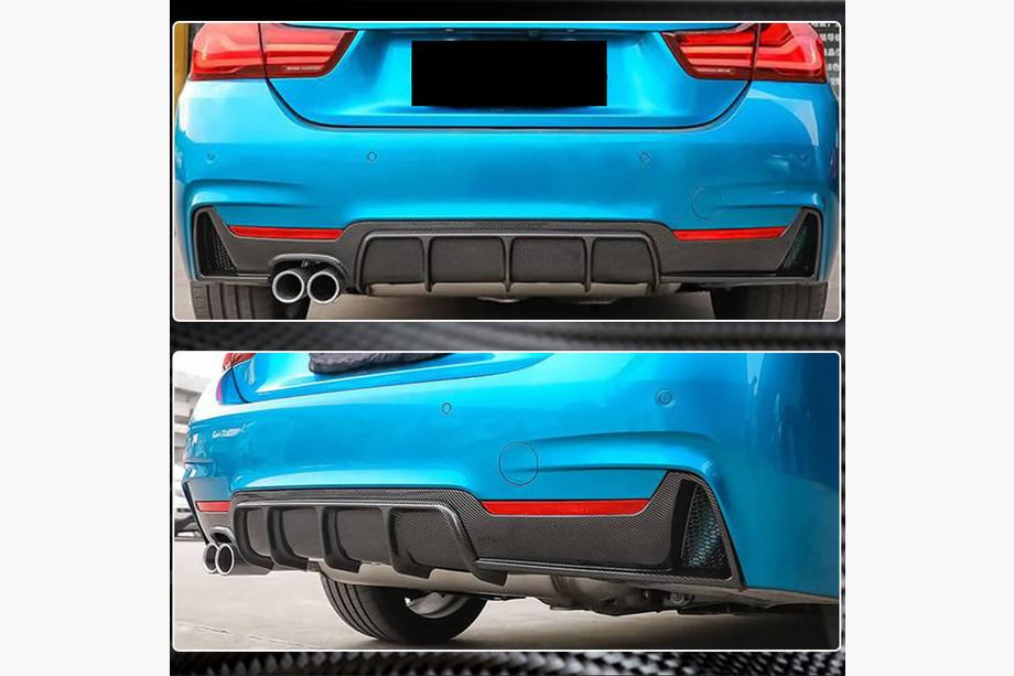 BMW 4 séria F32/F33/F36 2012–2020 Difúzor zadného nárazníka ABS karbón V5 (M-Sport) Fotografia 4