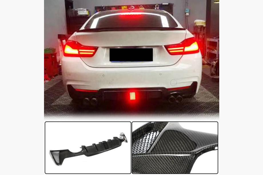 BMW 4 séria F32/F33/F36 2012–2020 Difúzor zadného nárazníka V7 (pre M-Sport, karbón) Fotografia 1
