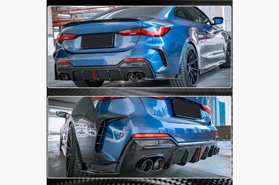 BMW 4. séria G22/23/26 2020– Difúzor zadného nárazníka FRP V4 (M-Sport) Fotografia 4