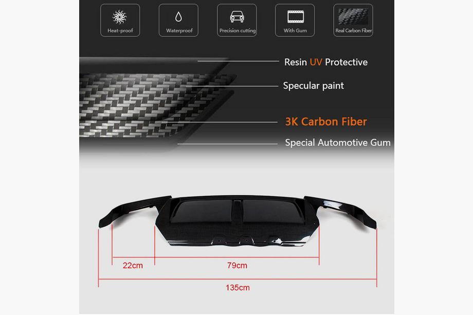 BMW 5. rad F10/F11 2010–2016 Difúzor zadného nárazníka Carbon V7 (pre M5) Fotografia 5