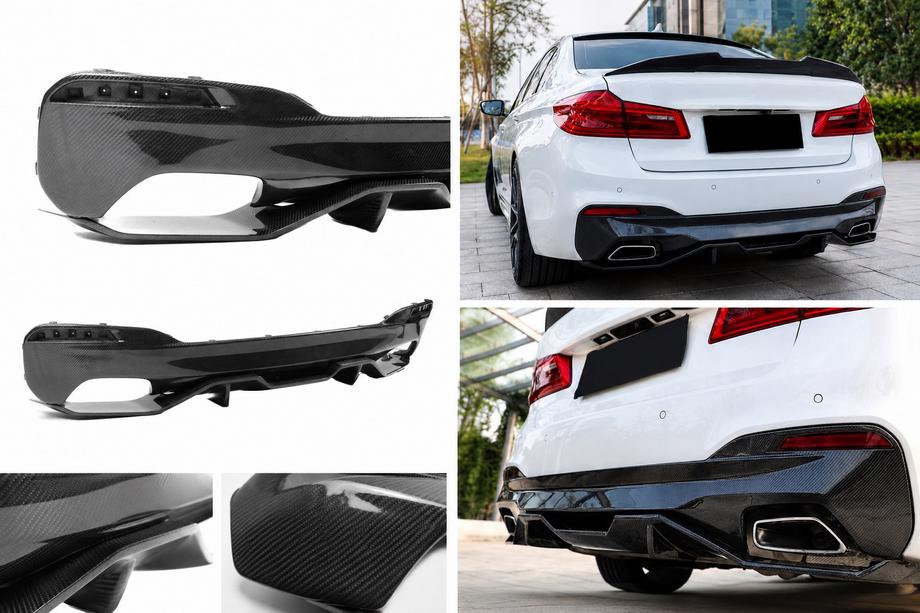 BMW 5. rad G30/G31 2017–2023 Difúzor zadného nárazníka V4 (pre M-Sport/M5 F90, karbón) Image