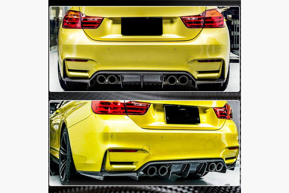 BMW 4 séria F32/F33/F36 2012–2020 Difúzor zadného nárazníka V4 (pre F82/F83, karbón) Fotografia 6