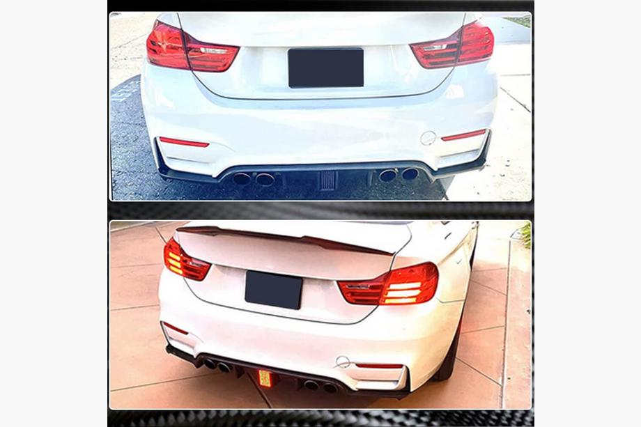 BMW 4 séria F32/F33/F36 2012–2020 Difúzor zadného nárazníka V12 (pre F82/F83, karbón) Fotografia 3